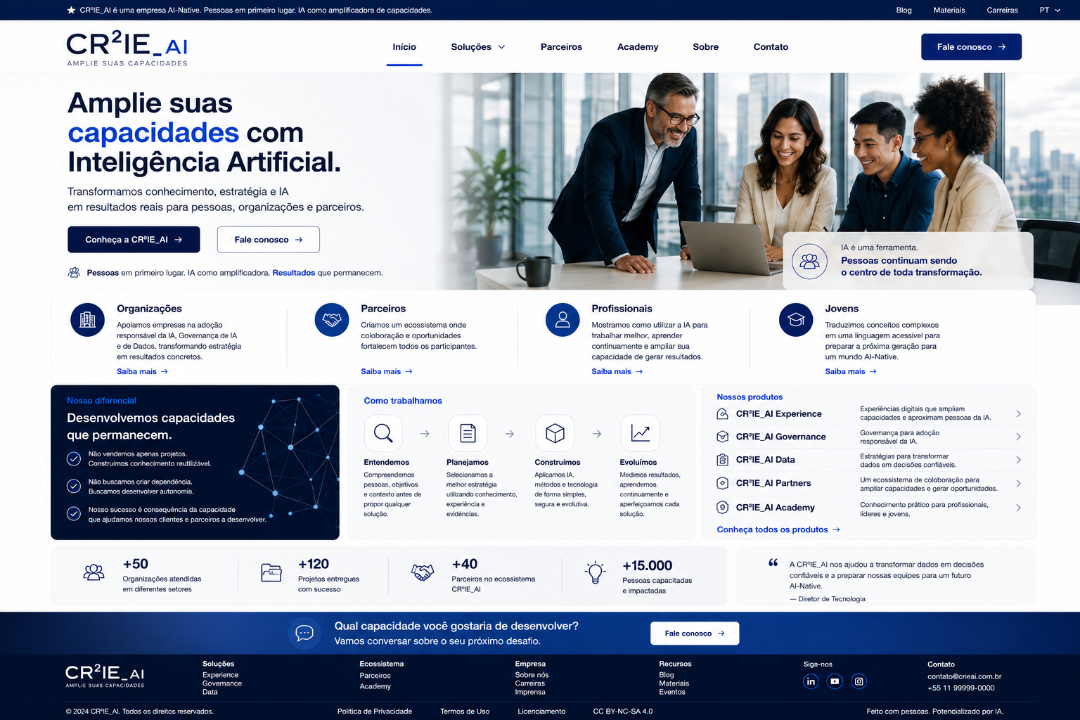 Referência visual aprovada da presença digital CR²IE_AI